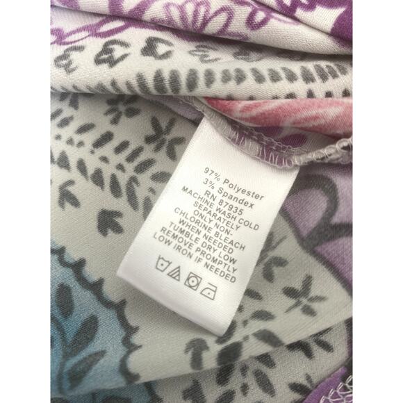 Susan Graver Paisley Round Neck Bell Sleeve Top Womens 1X - Picture 5 of 9